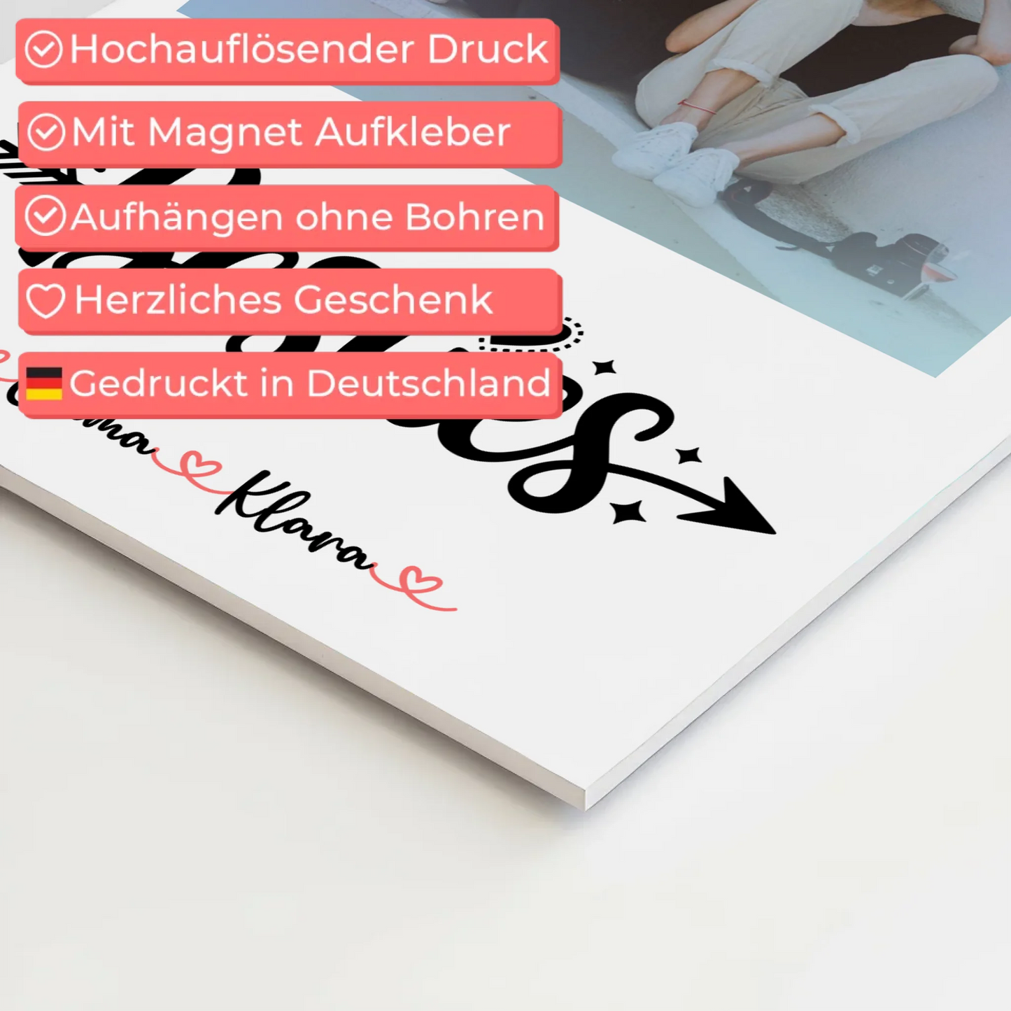 personalisierbares Fotoboard beste Freundin mit Namen