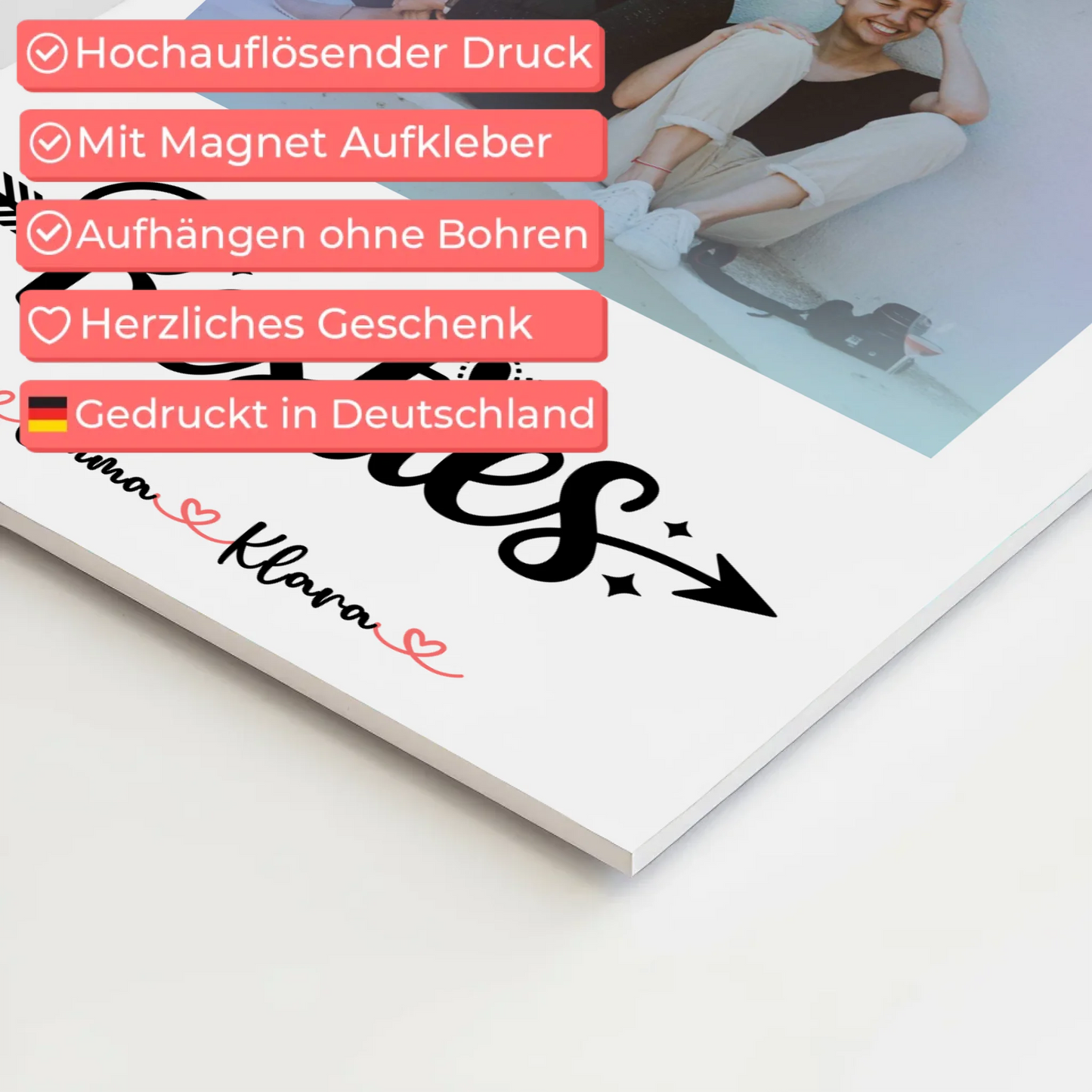 personalisierbares Fotoboard beste Freundin mit Namen