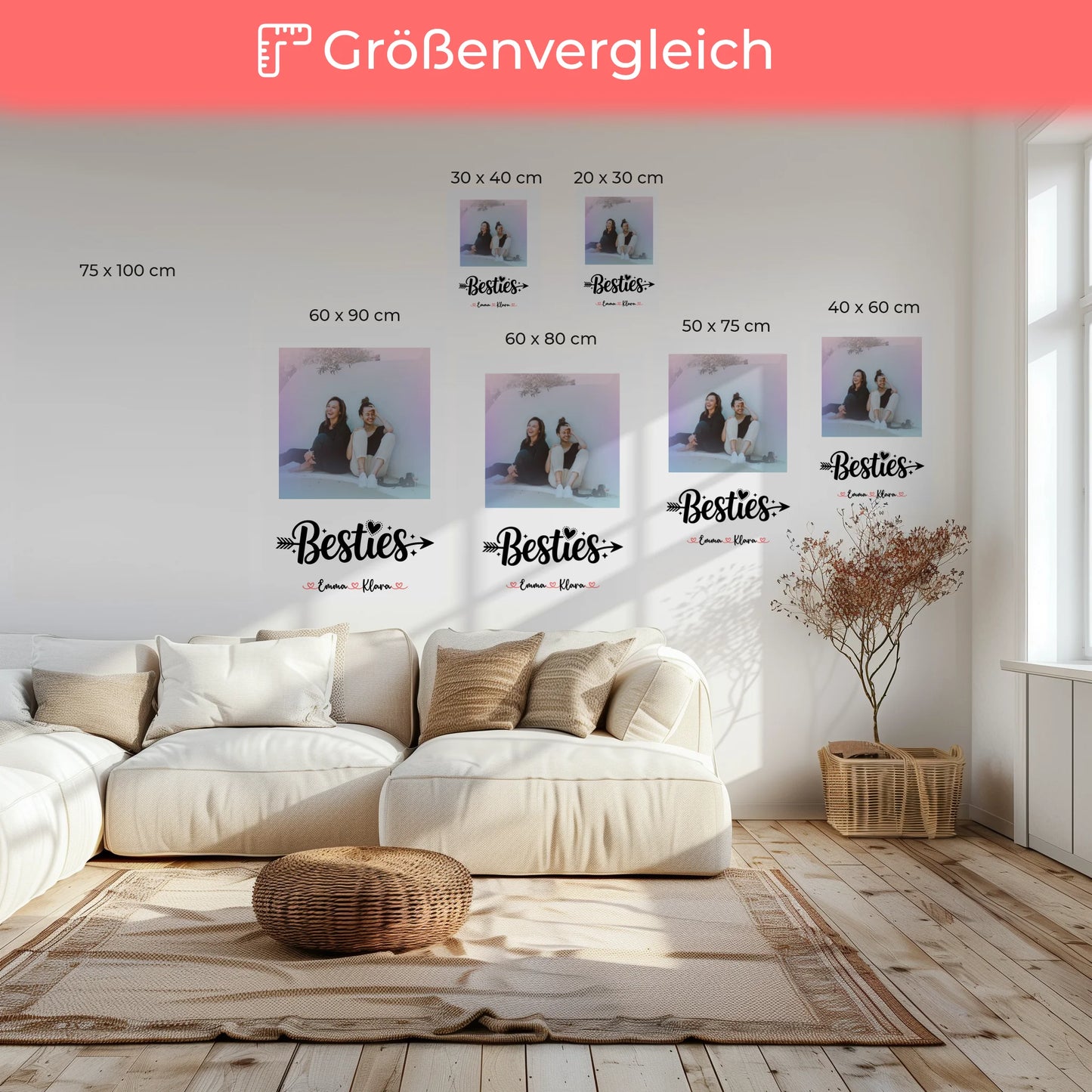 Freundinnen Bild Personalisiert mit Namen Foto & Wunschtext