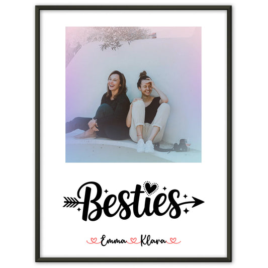 Beste Freundinnen Poster mit Foto, Namen & Wunschtext