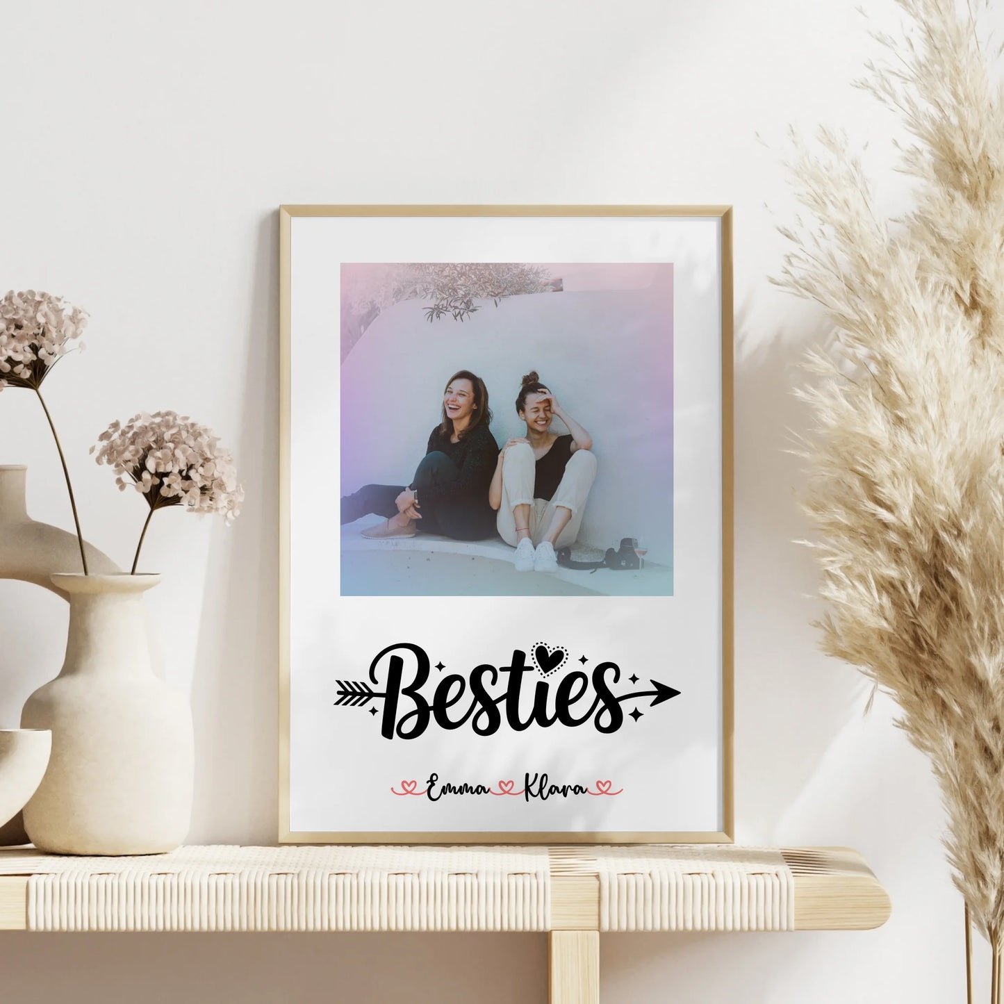 Beste Freundinnen Poster mit Foto, Namen & Wunschtext