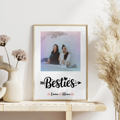 Beste Freundinnen Poster mit Foto, Namen & Wunschtext