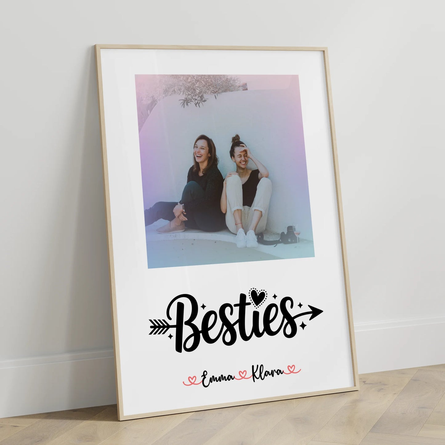 Beste Freundinnen Poster mit Foto, Namen & Wunschtext