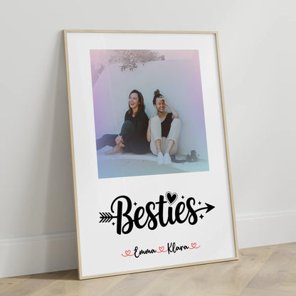 Beste Freundinnen Poster mit Foto, Namen & Wunschtext