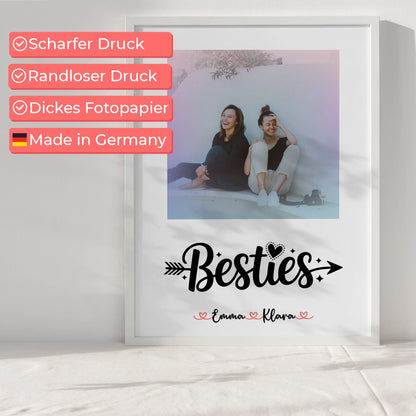 Beste Freundinnen Poster mit Foto, Namen & Wunschtext