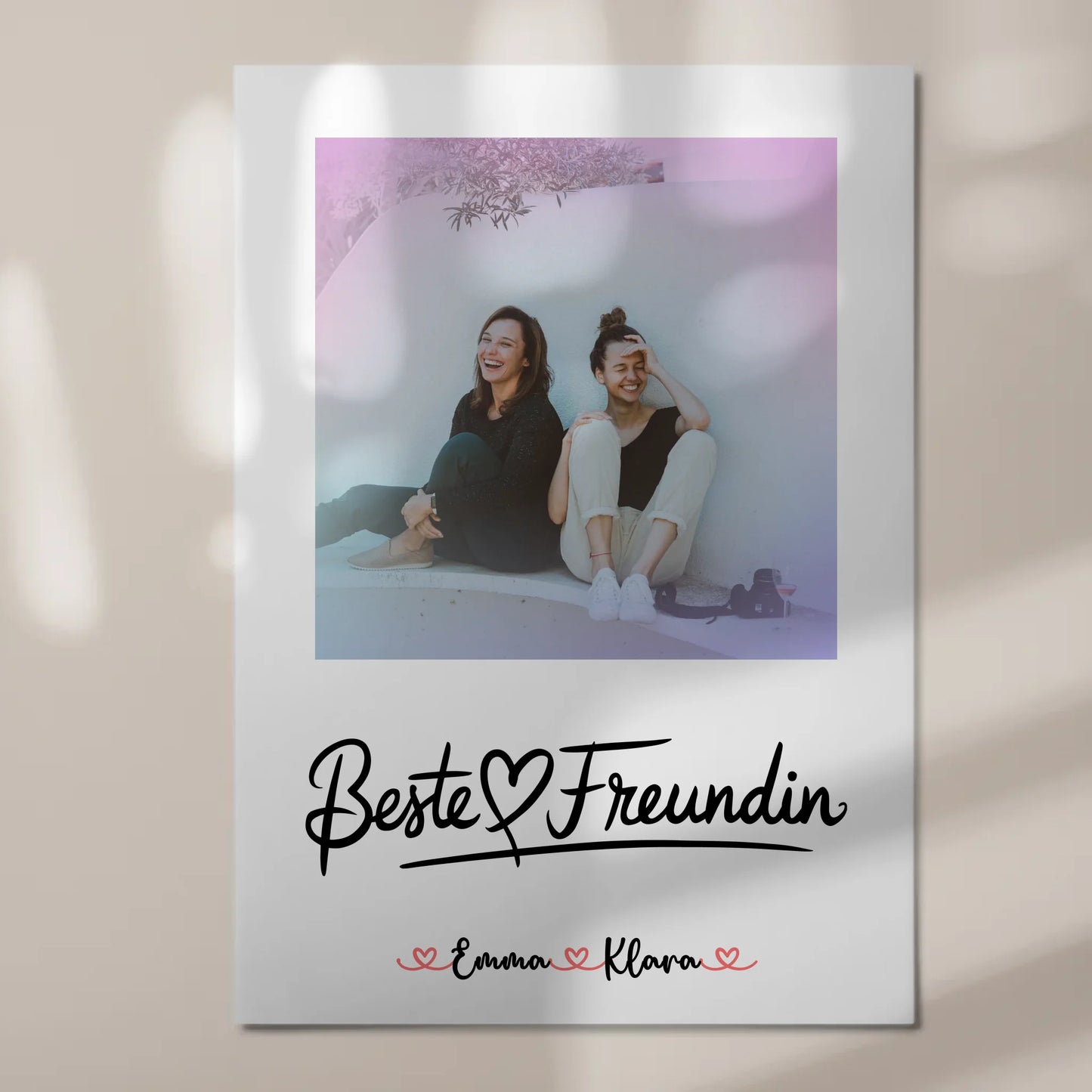 Fotogeschenk beste Freundin Fotoboard mit Foto, Namen und eigenem Spruch personalisierbar