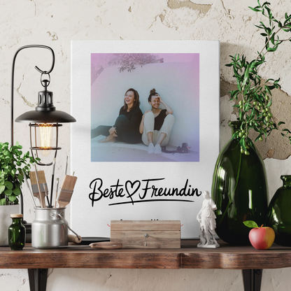 Leinwand Bild Freundinnen Personalisiert Mit Foto Namen & Wunschtext Für Beste Freundin