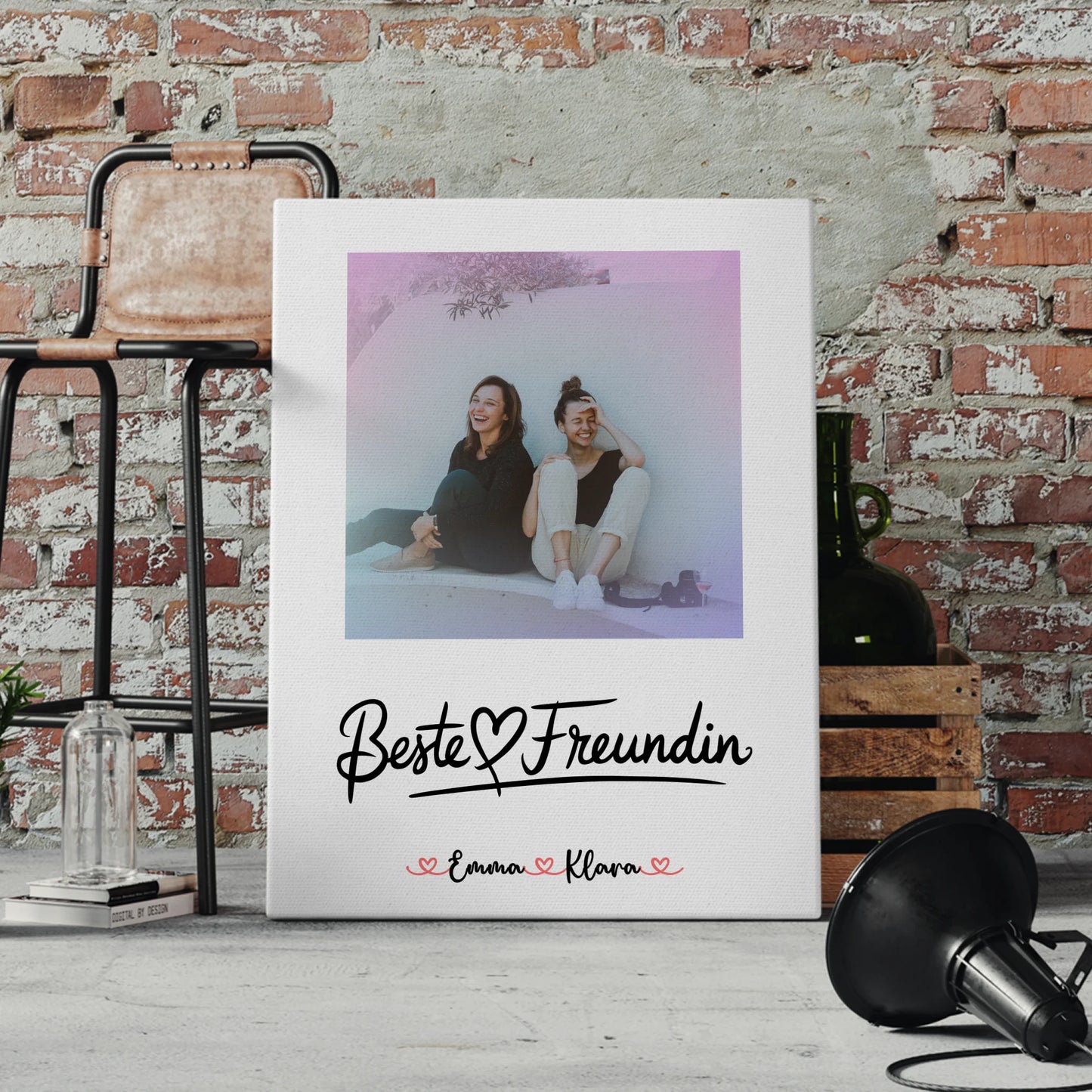 Leinwand Bild Freundinnen Personalisiert Mit Foto Namen & Wunschtext Für Beste Freundin