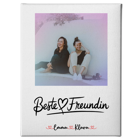 Leinwand Bild Freundinnen Personalisiert Mit Foto Namen & Wunschtext Für Beste Freundin