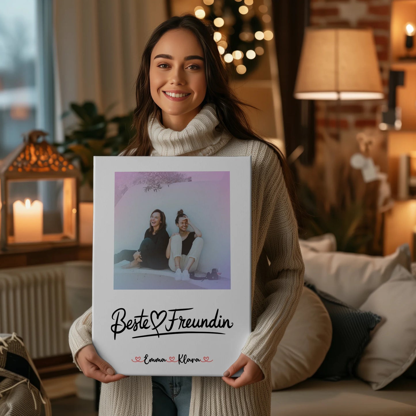 Leinwand Bild Freundinnen Personalisiert Mit Foto Namen & Wunschtext Für Beste Freundin