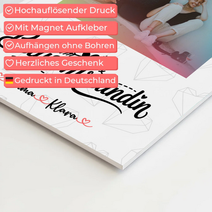 Beste Freundinnen Fotoboard personalisiert mit 1 Foto, Namen & eigenem Wunschtext