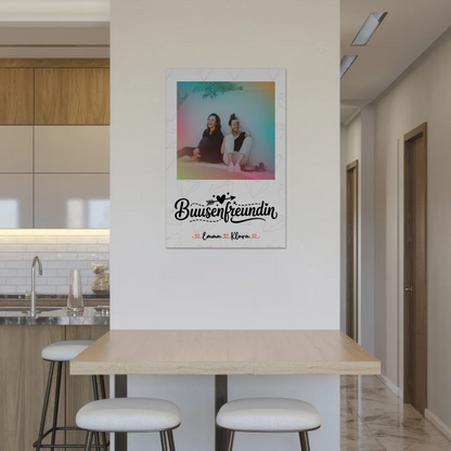 Beste Freundinnen Fotoboard personalisiert mit 1 Foto, Namen & eigenem Wunschtext