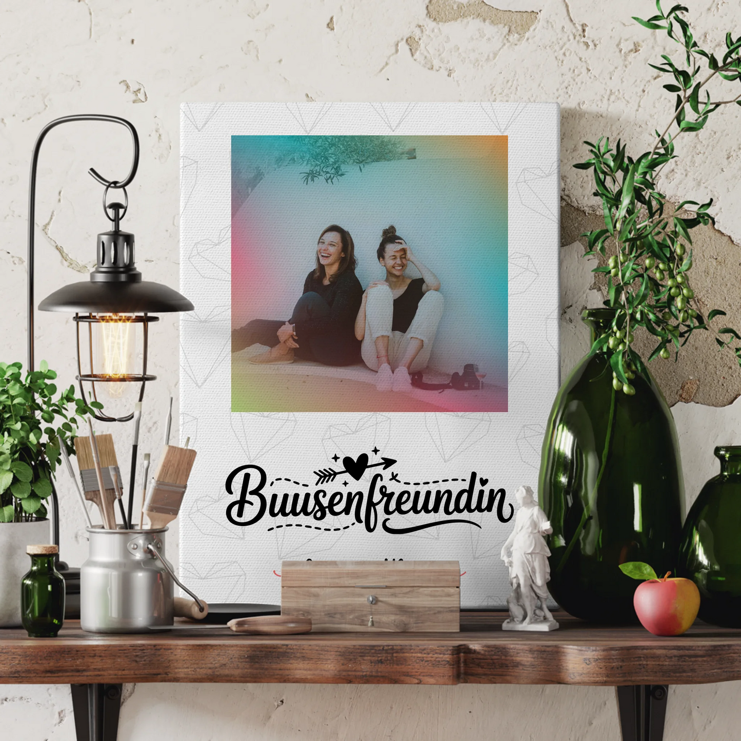 Leinwand Geschenk beste Freundin mit Namen & Foto personalisiert Busenfreundin Spruch