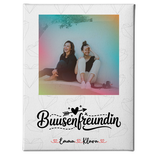 Leinwand Geschenk beste Freundin mit Namen & Foto personalisiert Busenfreundin Spruch
