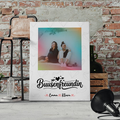 Leinwand Geschenk beste Freundin mit Namen & Foto personalisiert Busenfreundin Spruch