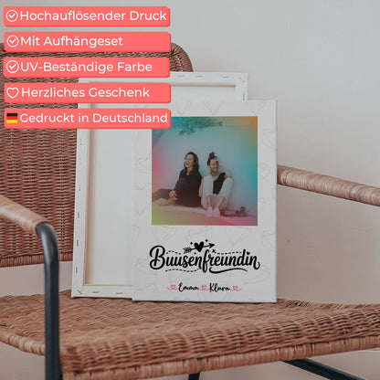 Leinwand Geschenk beste Freundin mit Namen & Foto personalisiert Busenfreundin Spruch