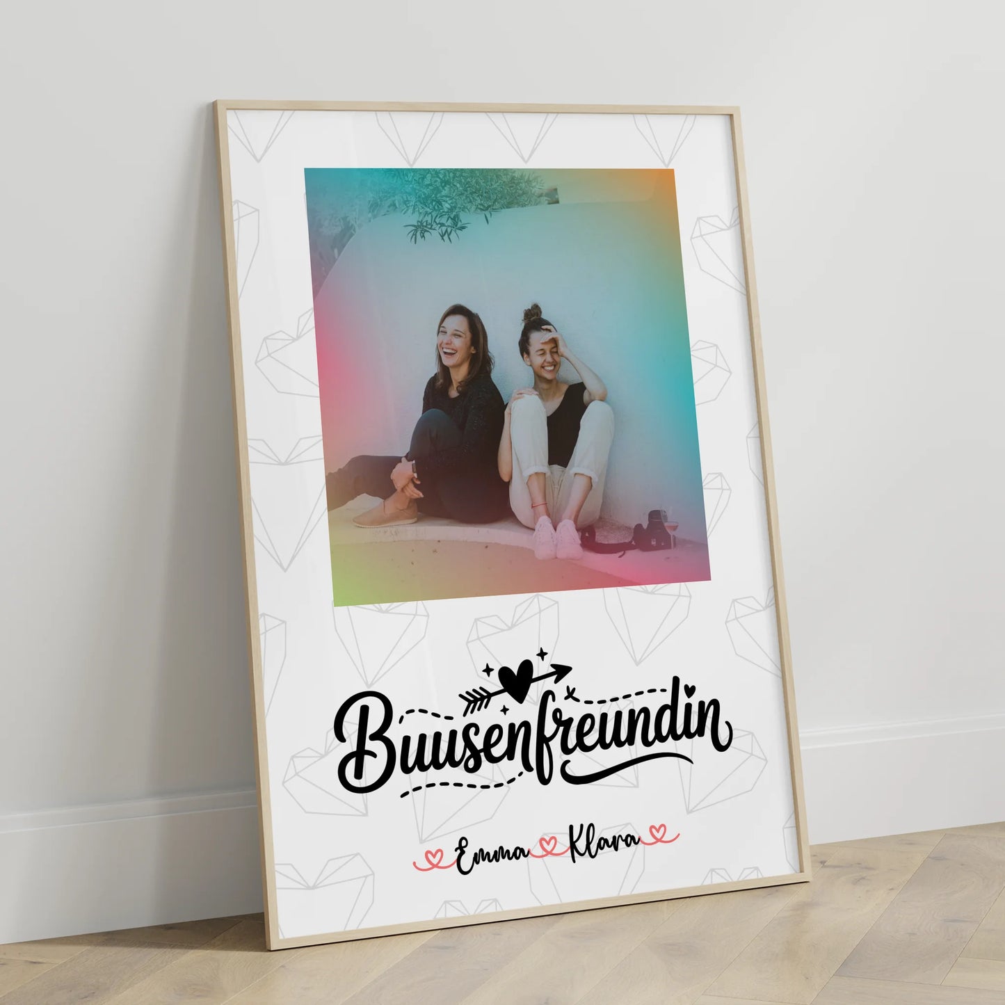 Poster Bild Freundinnen Personalisiert mit Foto, Namen & Wunschtext für Busenfreundin