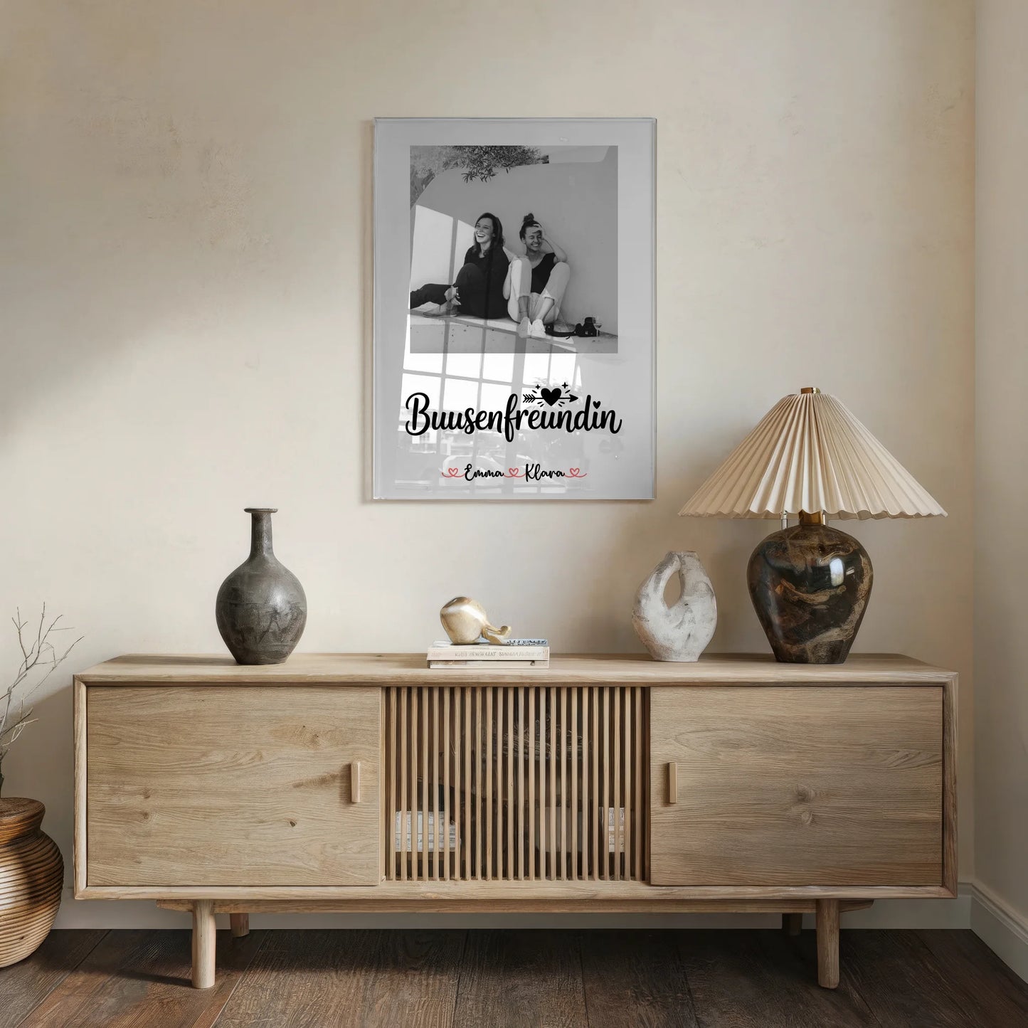 Beste Freundin Geschenk Acrylglas Bild Mit Foto & Namen Black & White