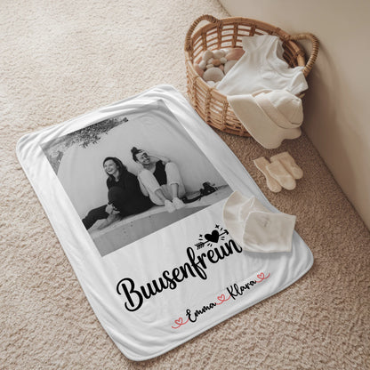 Decke mit Foto beste Freundin Mit Foto & Namen Black & White