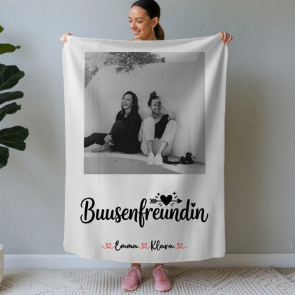 Decke mit Foto beste Freundin Mit Foto & Namen Black & White