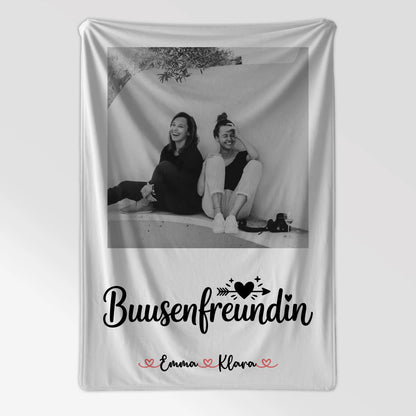 Decke mit Foto beste Freundin Mit Foto & Namen Black & White