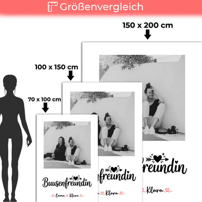 Decke mit Foto beste Freundin Mit Foto & Namen Black & White