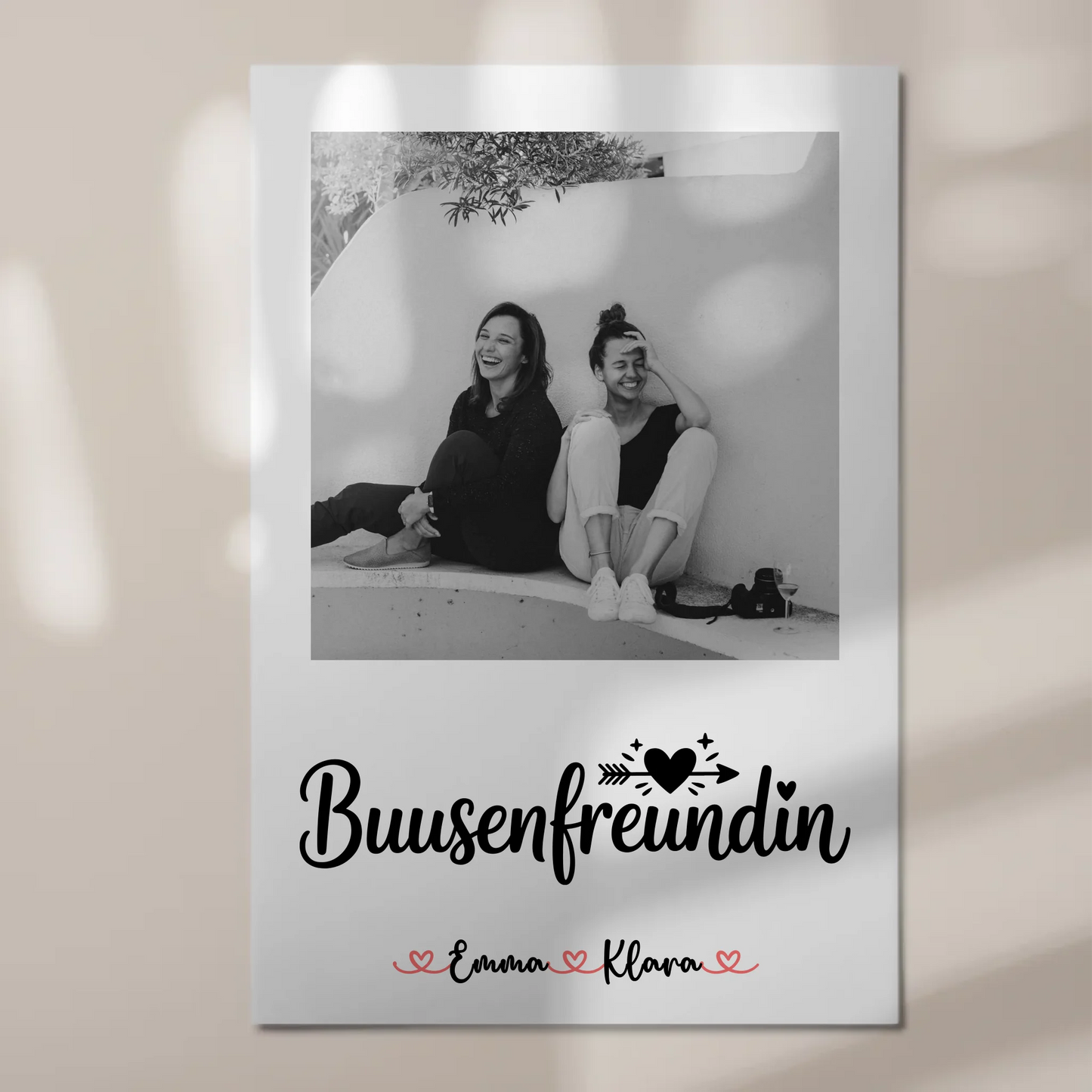 Fotogeschenk beste Freundin Fotoboard Mit Foto & Namen Black & White