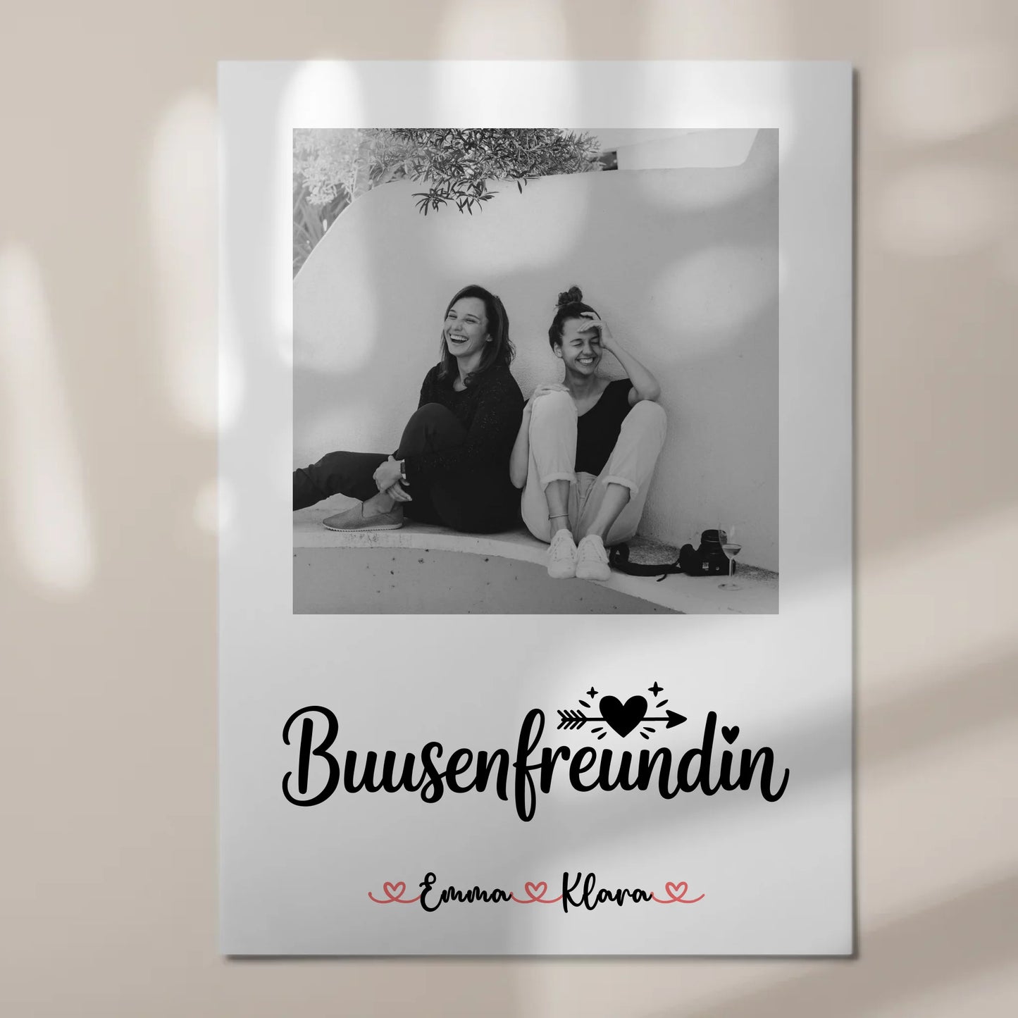 Fotogeschenk beste Freundin Fotoboard Mit Foto & Namen Black & White