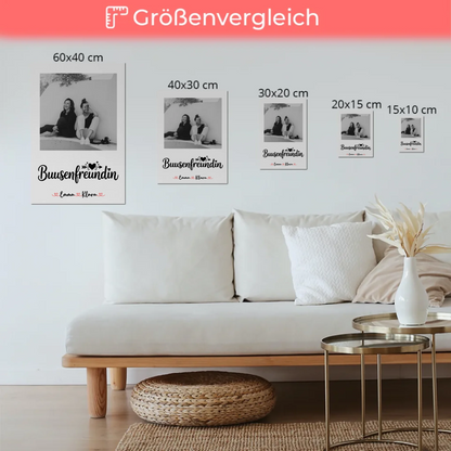 Fotogeschenk beste Freundin Fotoboard Mit Foto & Namen Black & White