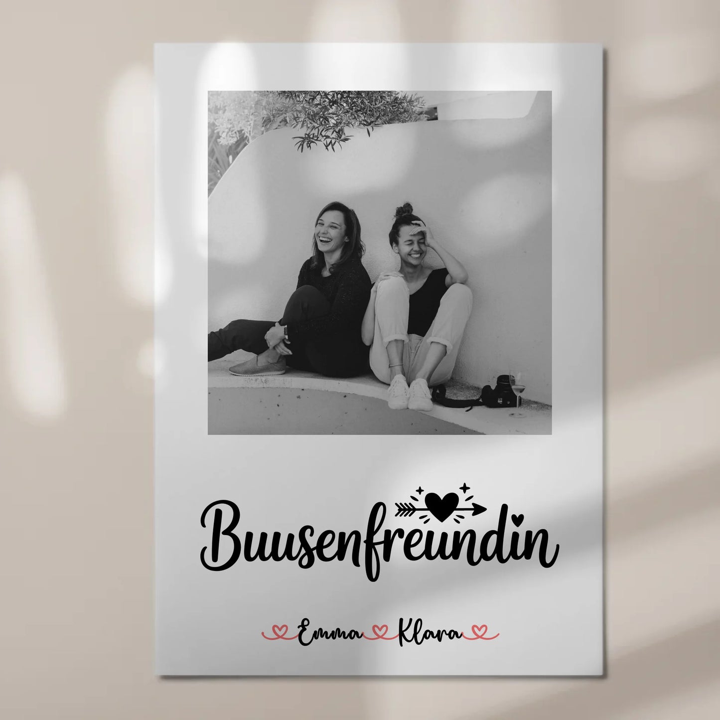 Fotogeschenk beste Freundin Fotoboard Mit Foto & Namen Black & White