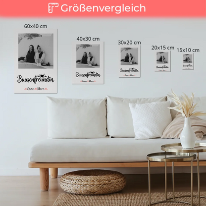 Fotogeschenk beste Freundin Fotoboard Mit Foto & Namen Black & White