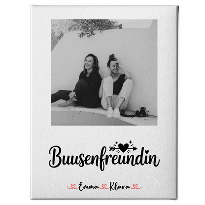 Geschenk beste Freundin Leinwand Mit Foto & Namen Black & White
