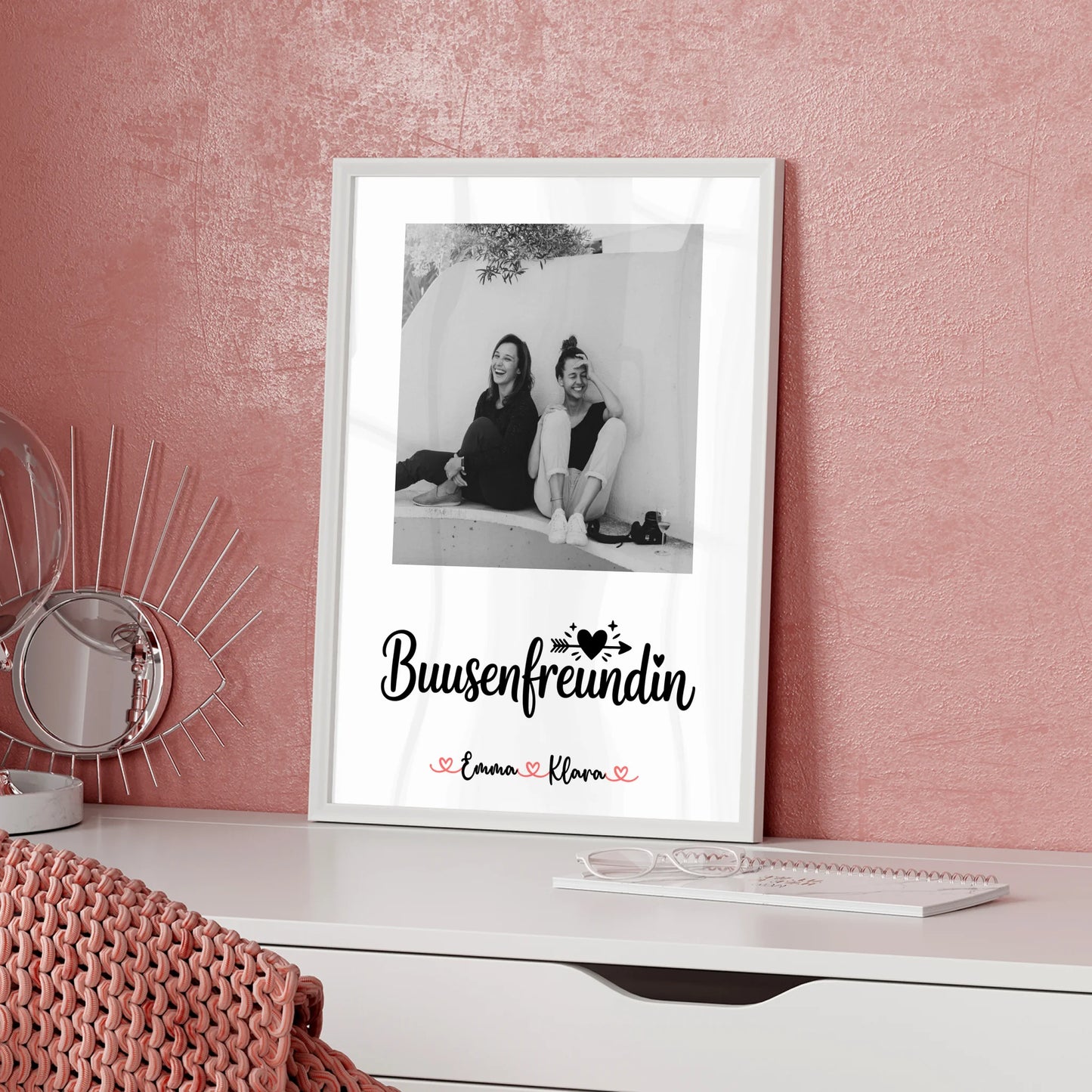 Freundinnen Bild Personalisiert Mit Foto & Namen Black & White Busenfreundin
