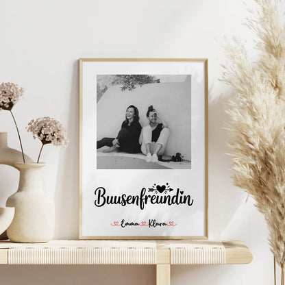 Freundinnen Bild Personalisiert Mit Foto & Namen Black & White Busenfreundin
