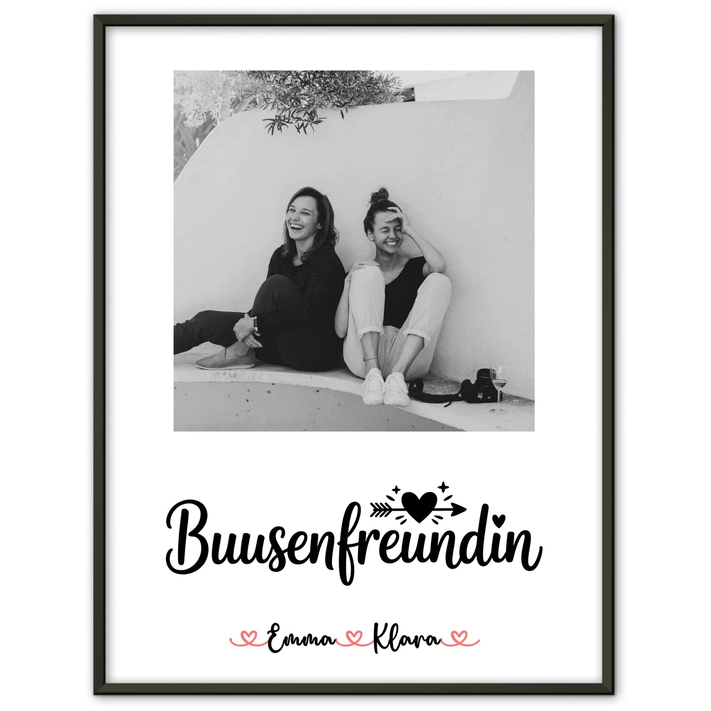 Freundinnen Bild Personalisiert Mit Foto & Namen Black & White Busenfreundin