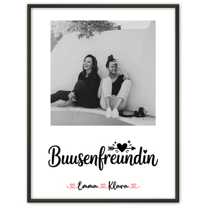 Freundinnen Bild Personalisiert Mit Foto & Namen Black & White Busenfreundin