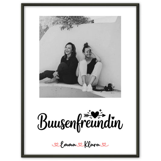 Freundinnen Bild Personalisiert Mit Foto & Namen Black & White Busenfreundin