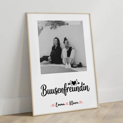 Freundinnen Bild Personalisiert Mit Foto & Namen Black & White Busenfreundin