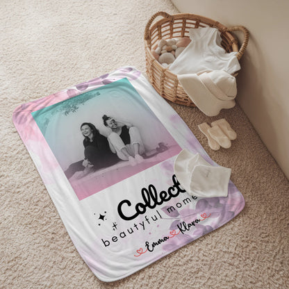 Decke mit Foto beste Freundin 3 Foto & Namen Black & White