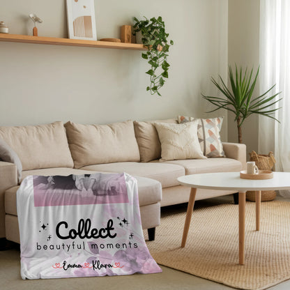 Decke mit Foto beste Freundin 3 Foto & Namen Black & White