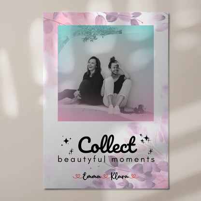 Beste Freundinnen Fotoboard 3 Foto & Namen Black & White