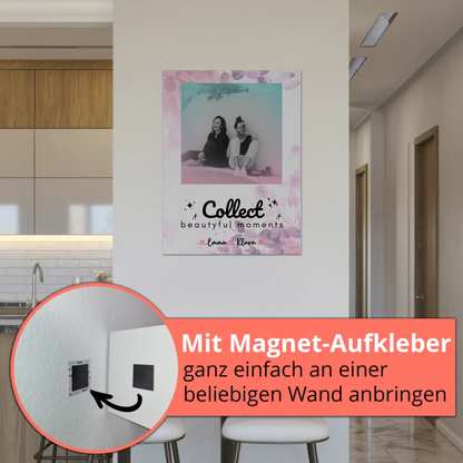 Beste Freundinnen Fotoboard 3 Foto & Namen Black & White