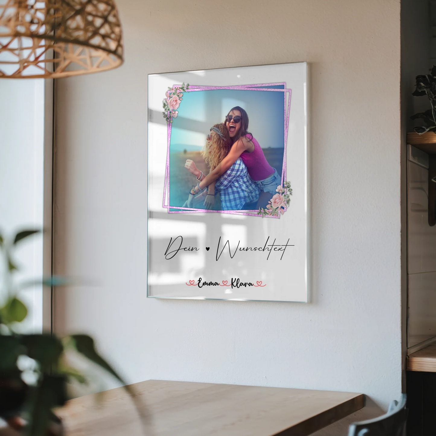 Acrylglas Bild Beste Freundin Geschenk mit 1 Foto, Namen & Wunschtext personalisiert