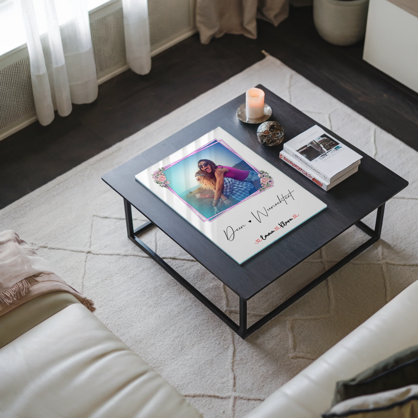 Acrylglas Bild Beste Freundin Geschenk mit 1 Foto, Namen & Wunschtext personalisiert