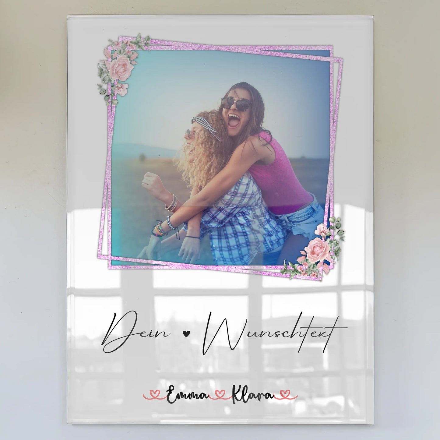 Acrylglas Bild Beste Freundin Geschenk mit 1 Foto, Namen & Wunschtext personalisiert