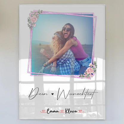 Acrylglas Bild Beste Freundin Geschenk mit 1 Foto, Namen & Wunschtext personalisiert