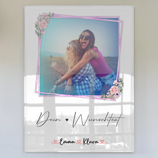 Acrylglas Bild Beste Freundin Geschenk mit 1 Foto, Namen & Wunschtext personalisiert