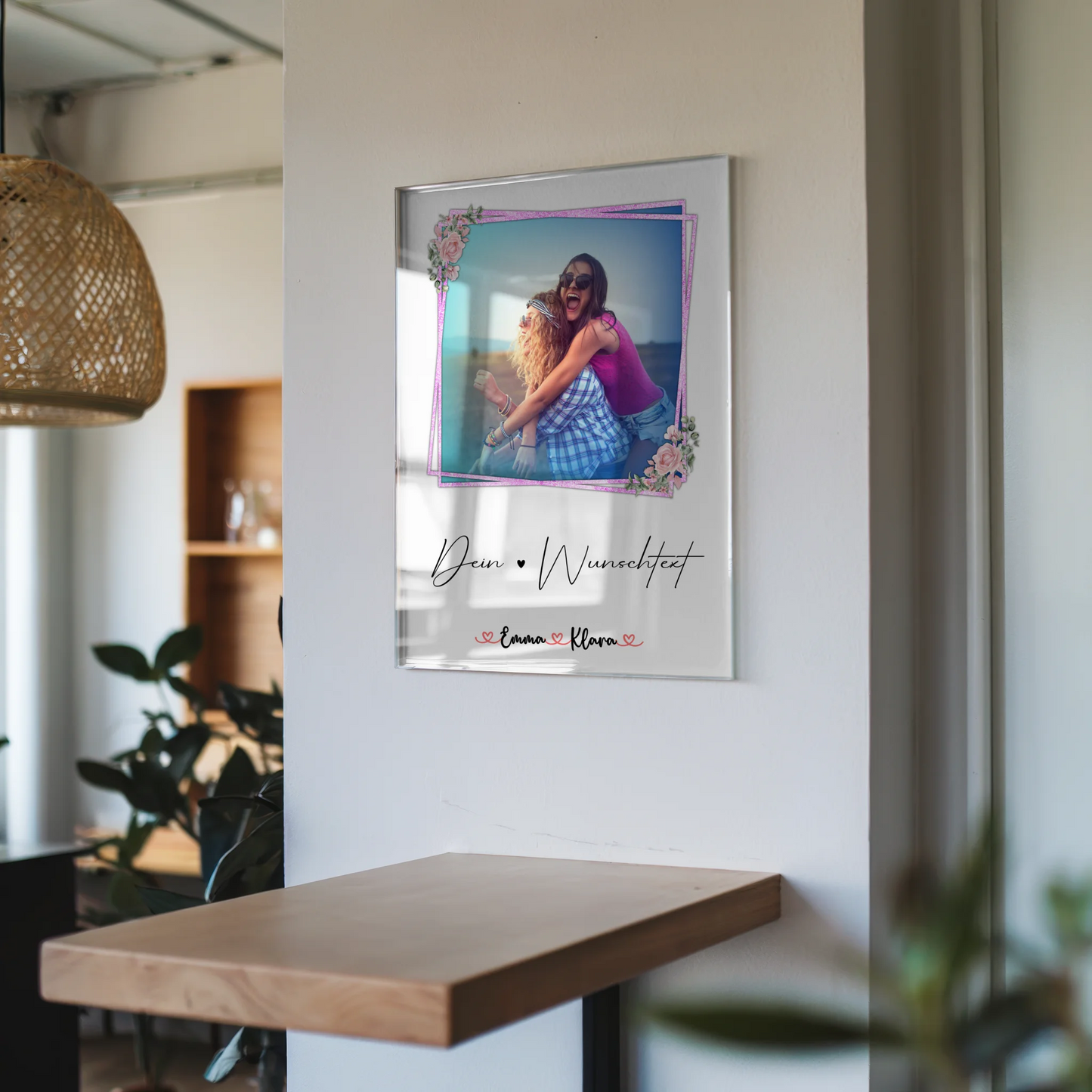 Acrylglas Bild Beste Freundin Geschenk mit 1 Foto, Namen & Wunschtext personalisiert