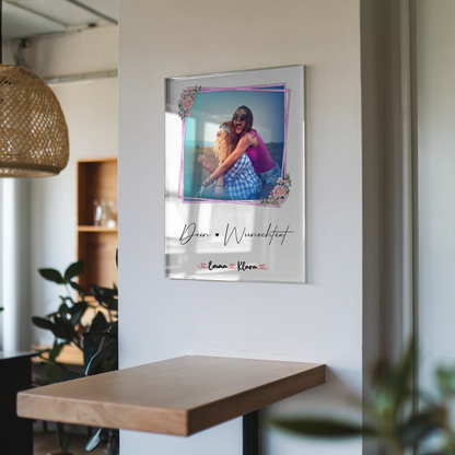 Acrylglas Bild Beste Freundin Geschenk mit 1 Foto, Namen & Wunschtext personalisiert