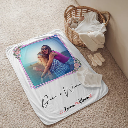 personalisierte Decke beste Freundin mit Foto, Namen & Wunschtext personalisierbar